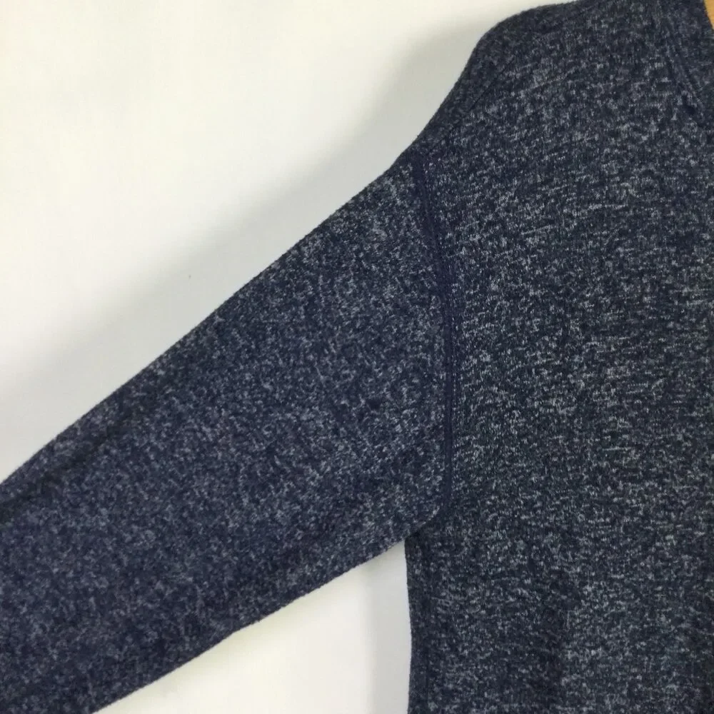 J by J. Crew Women Super Soft Side Tie Crew Neck Sweater Marled Navy Blue Size M